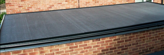 Flat roof made of rubber